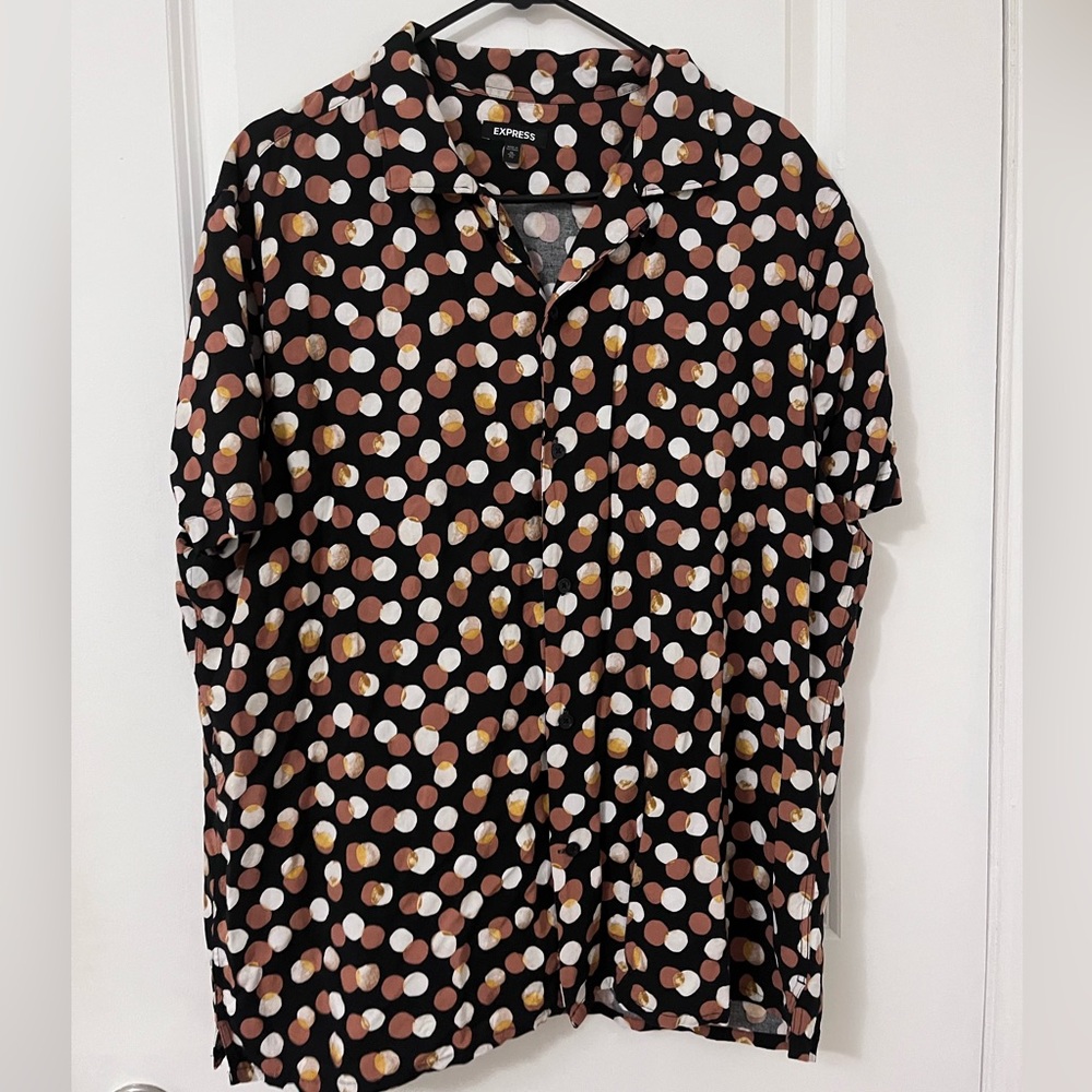 Men’s earth tone polo express XL black and brown